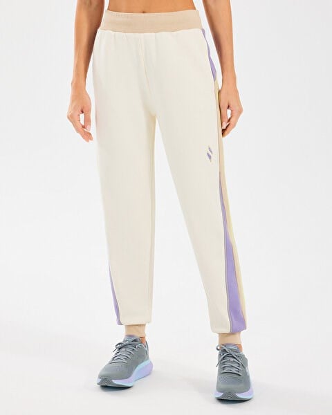 Skechers W Diagonal Lw Fleece Jogger Sweatpant Beyaz Kadın Eşofman Alt