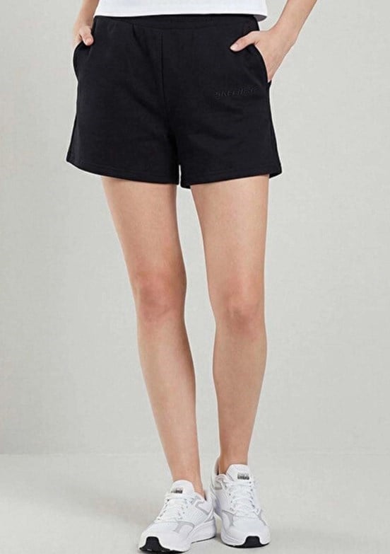 Skechers W Essential 5 Inch Sweat Short Sweat Short Siyah Kadın Şort