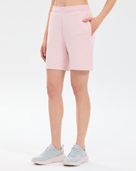 Skechers W Essential 5 Inch Sweat Short Sweat Short Pembe Kadın Şort