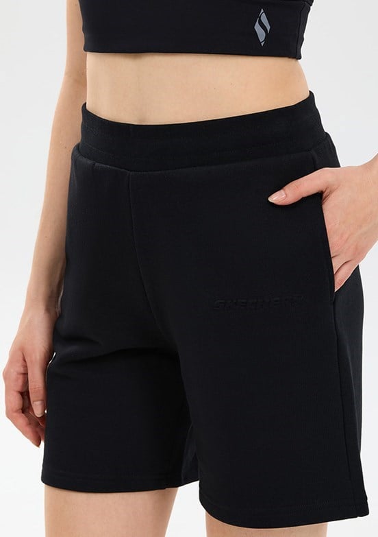 Skechers W Essential 5 Inch Sweat Short Sweat Short Siyah Kadın Şort
