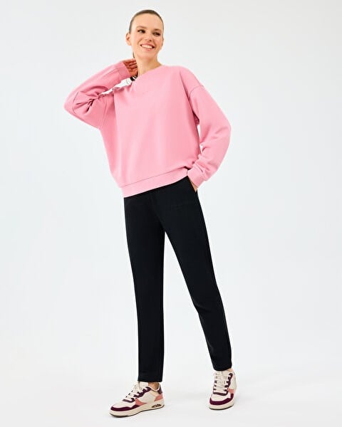 Skechers W Essential Crewneck Sweatshirt Pembe Kadın Sweatshirt
