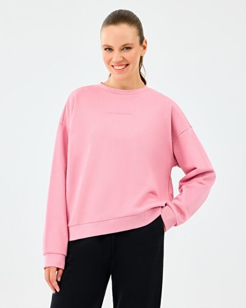 Skechers W Essential Crewneck Sweatshirt Pembe Kadın Sweatshirt