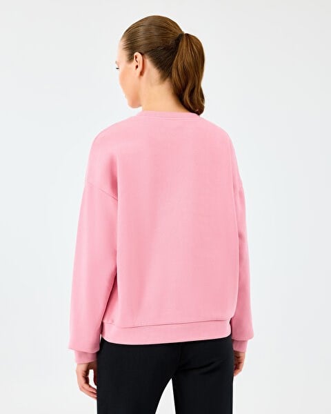 Skechers W Essential Crewneck Sweatshirt Pembe Kadın Sweatshirt