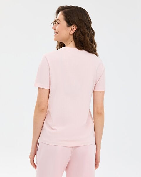Skechers W Essential Crewneck T-Shirt Pembe Kadın T-Shirt