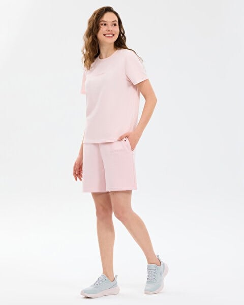 Skechers W Essential Crewneck T-Shirt Pembe Kadın T-Shirt