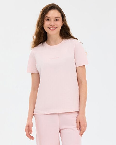 Skechers W Essential Crewneck T-Shirt Pembe Kadın T-Shirt