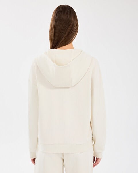 Skechers W Essential Full Zip Sweatshirt Beyaz Kadın Sweatshirt