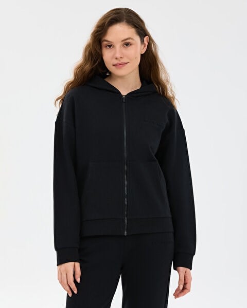Skechers W Essential Full Zip Sweatshirt Siyah Kadın Sweatshirt