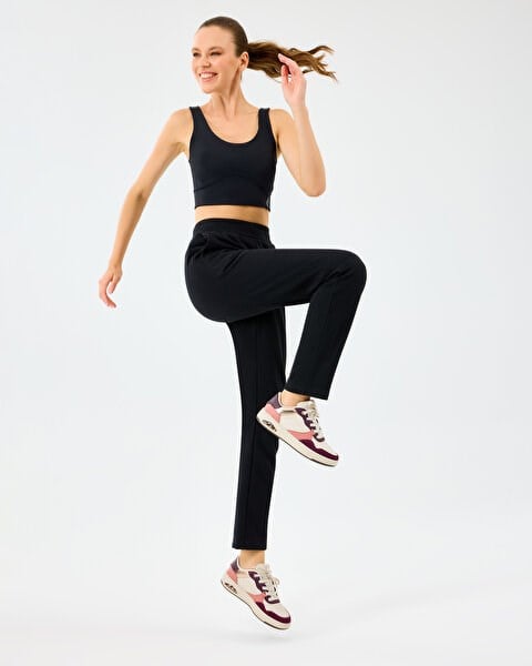 Skechers W Essential Slim Sweatpant Siyah Kadın Eşofman Alt