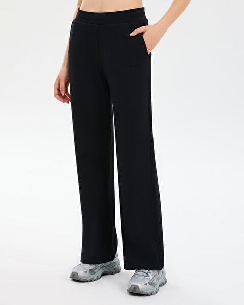 Skechers W Essential Wide Leg Sweatpant Siyah Kadın Eşofman Alt