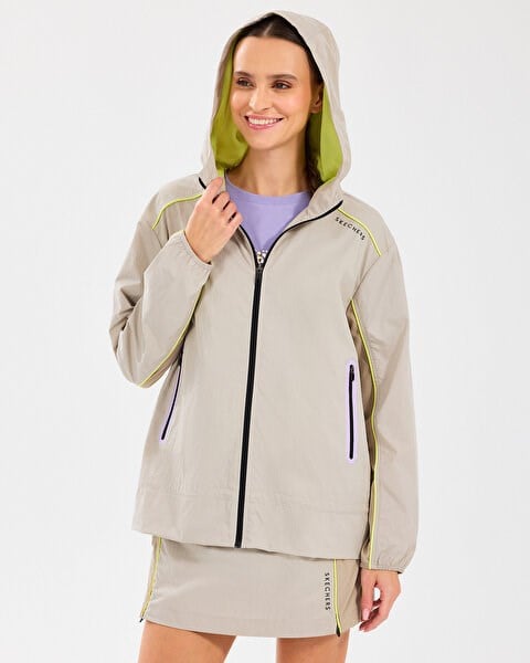 Skechers W Fullzip Jacket Beyaz Kadın Ceket