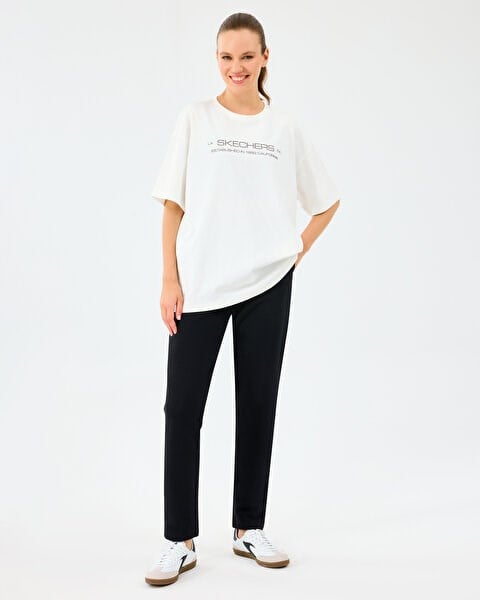 Skechers W Heavy Fabric T-Shirt Beyaz Kadın T-Shirt