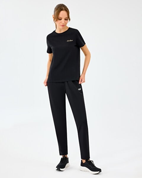 Skechers W Light Fabric T-Shirt Siyah Kadın T-Shirt