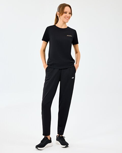 Skechers W Light Fabric T-Shirt Siyah Kadın T-Shirt