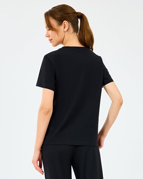 Skechers W Light Fabric T-Shirt Siyah Kadın T-Shirt