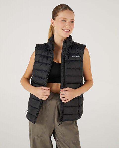 Skechers W OUTERWEAR PADDED VEST Siyah Kadın Yelek