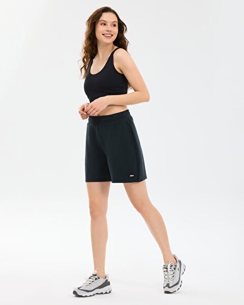 Skechers W Soft Touch Regular Sweatshort Siyah Kadın Şort