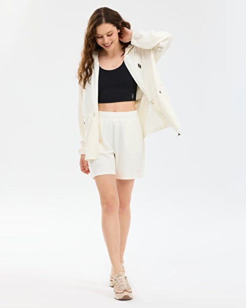 Skechers W Soft Touch Regular Sweatshort Beyaz Kadın Şort