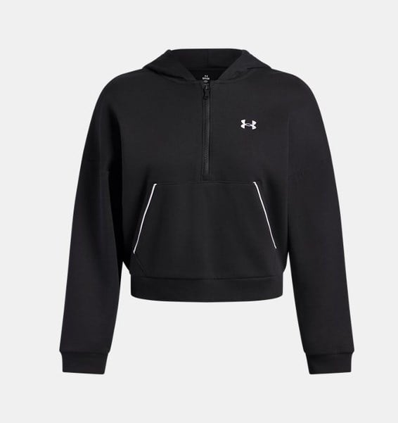 Under Armour Rival Flc Piped HZ Hoodie Siyah Kadın Sweatshirt