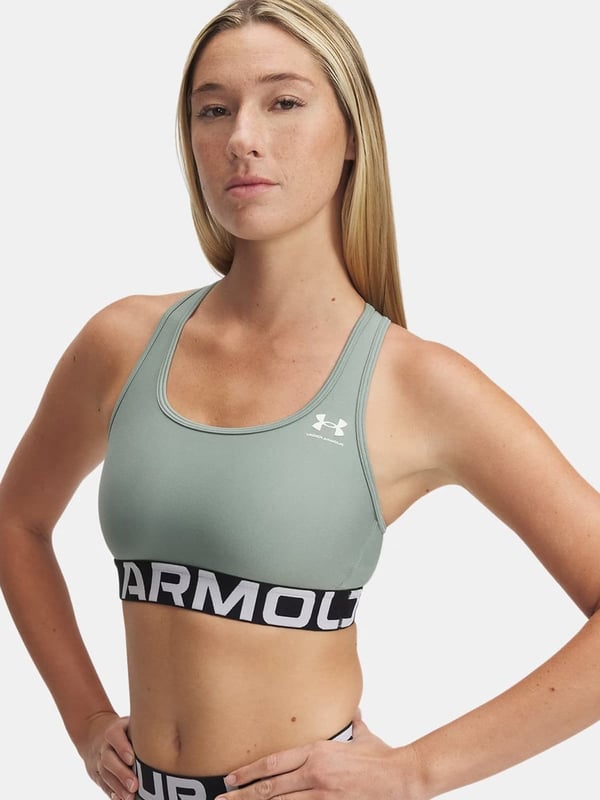 Under Armour UA HG Mid Branded Yeşil Kadın Sporcu Sütyeni (Bra)
