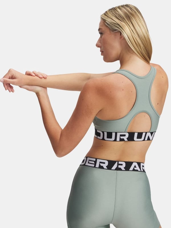 Under Armour UA HG Mid Branded Yeşil Kadın Sporcu Sütyeni (Bra)