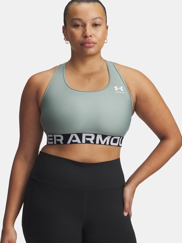 Under Armour UA HG Mid Branded Yeşil Kadın Sporcu Sütyeni (Bra)