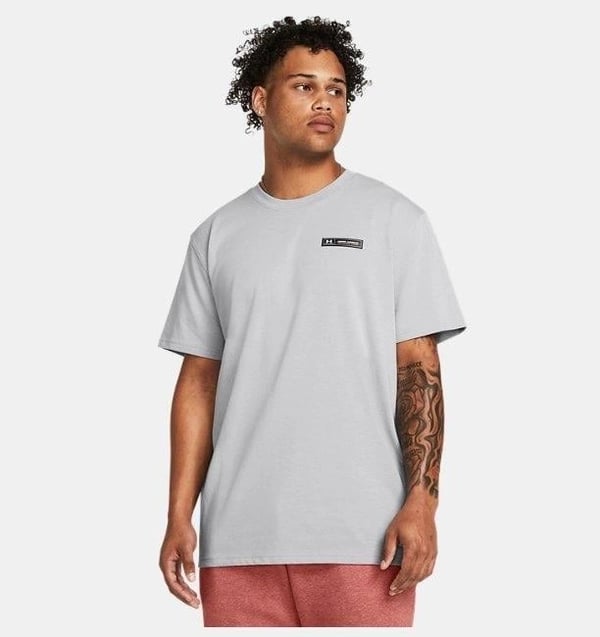 Under Armour UA HW ARMOUR LABEL SS Gri Erkek T-Shirt