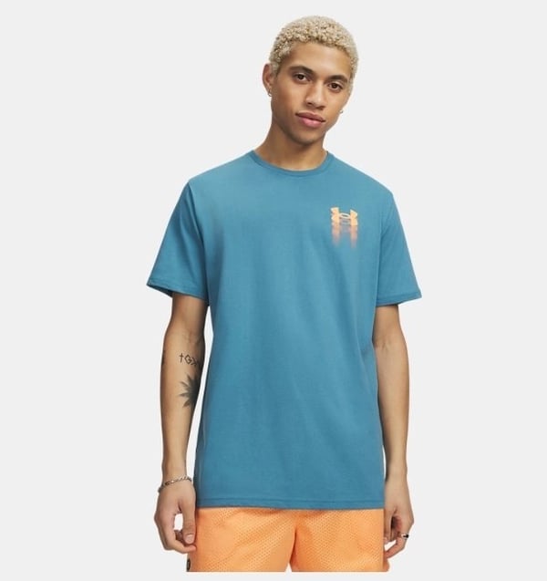 Under Armour UA M BLUR LOGO SS Mavi Erkek T-Shirt