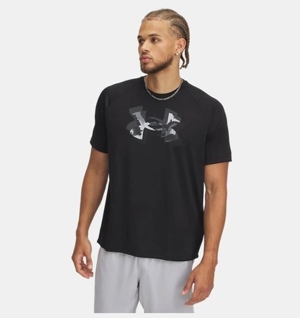 Under Armour UA M TECH PRINT FILL SS Siyah Erkek T-Shirt