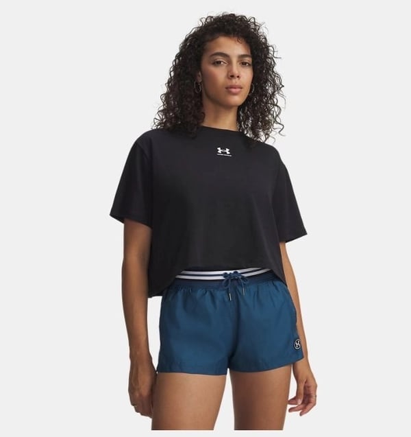 Under Armour UA Rival Boxy Tee Solid Siyah Kadın T-Shirt
