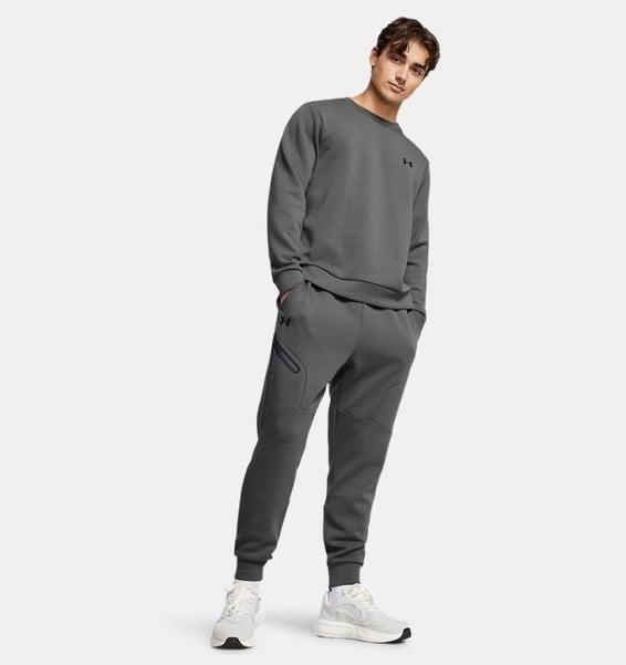 Under Armour UA Unstoppable Flc Crew EU Gri Erkek Sweatshirt