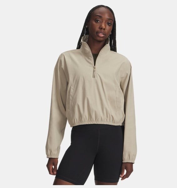 Under Armour UA Unstoppable Wvn Pullover Bej Kadın Sweatshirt