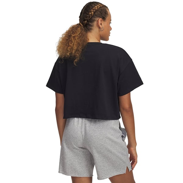 Under Armour UA W VARSITY MIX HW SS CROP Siyah Kadın T-Shirt