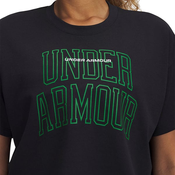 Under Armour UA W VARSITY MIX HW SS CROP Siyah Kadın T-Shirt