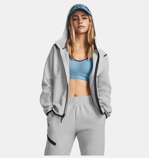 Under Armour Unstoppable Fleece FZ Gri Kadın Ceket