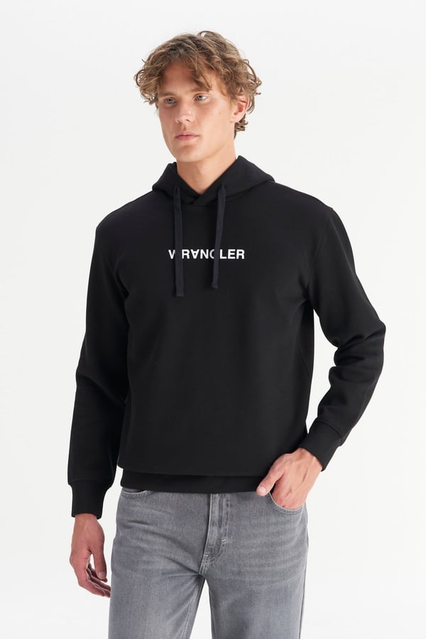 Wrangler Erkek Big Logo Sweatshirt Siyah Erkek Sweatshirt