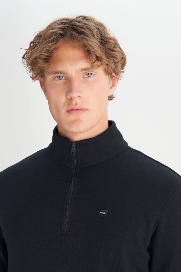 Wrangler Erkek Half  Zip Sweatshirt Siyah Erkek Sweatshirt