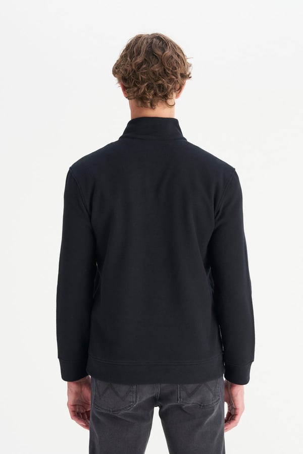 Wrangler Erkek Half  Zip Sweatshirt Siyah Erkek Sweatshirt