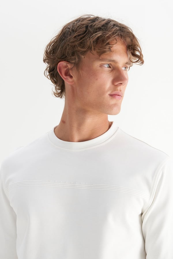 Wrangler Erkek Interlock Sweatshirt Beyaz Erkek Sweatshirt