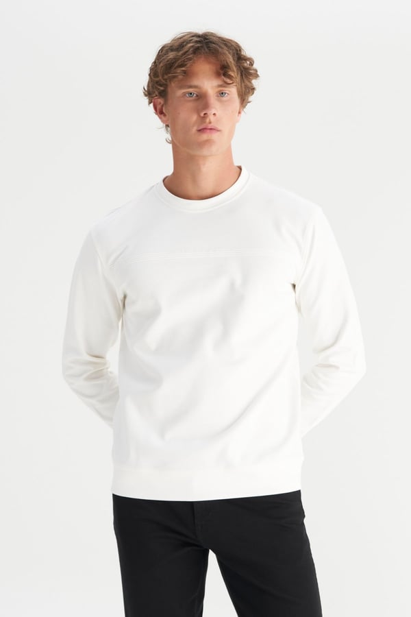 Wrangler Erkek Interlock Sweatshirt Beyaz Erkek Sweatshirt