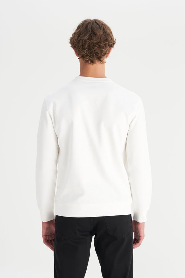Wrangler Erkek Interlock Sweatshirt Beyaz Erkek Sweatshirt