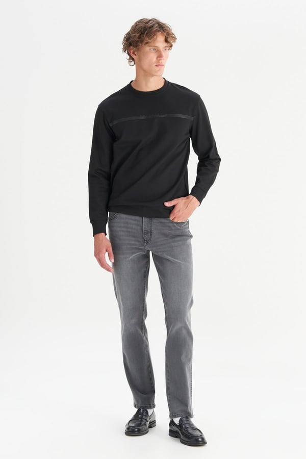 Wrangler Erkek Interlock Sweatshirt Siyah Erkek Sweatshirt