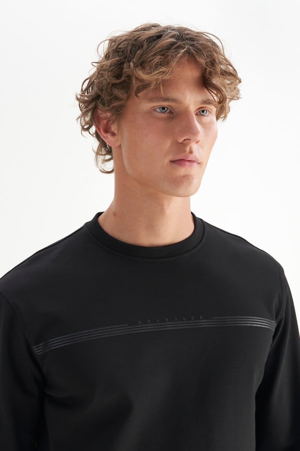 Wrangler Erkek Interlock Sweatshirt Siyah Erkek Sweatshirt