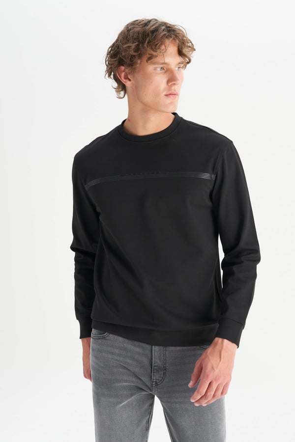 Wrangler Erkek Interlock Sweatshirt Siyah Erkek Sweatshirt