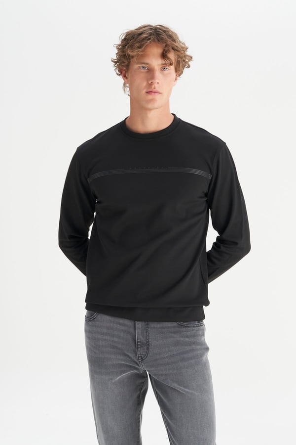 Wrangler Erkek Interlock Sweatshirt Siyah Erkek Sweatshirt