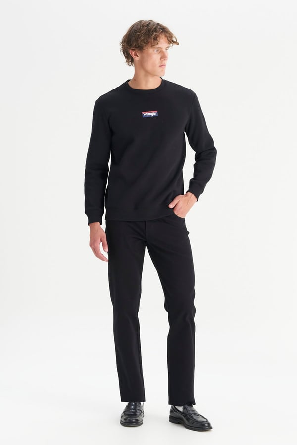Wrangler Erkek Mid Logo Sweatshirt Siyah Erkek Sweatshirt