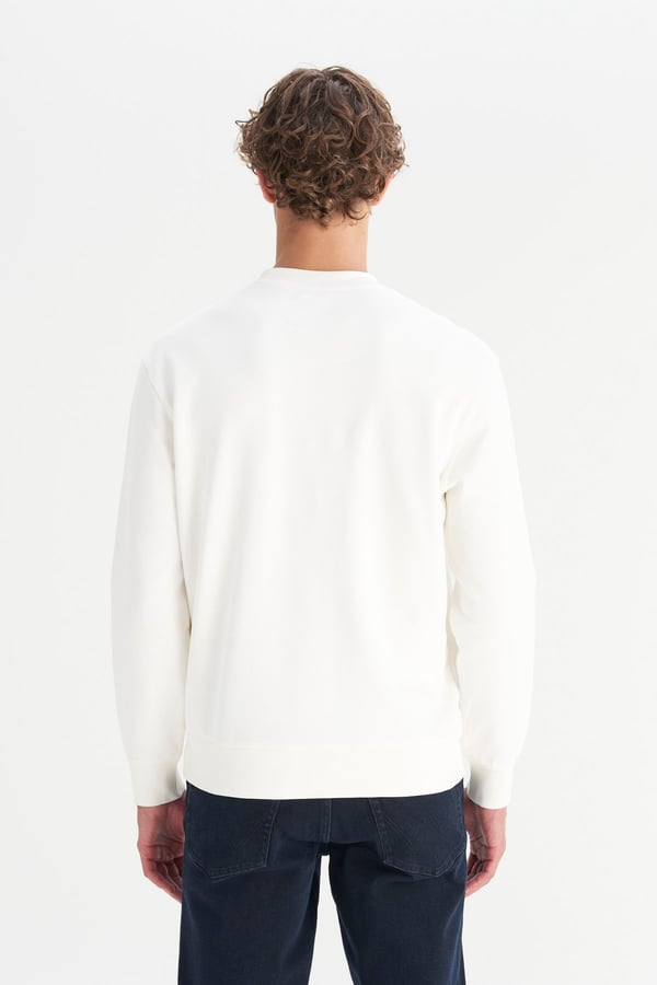 Wrangler Erkek Patch Logo Sweatshirt Beyaz Erkek Sweatshirt