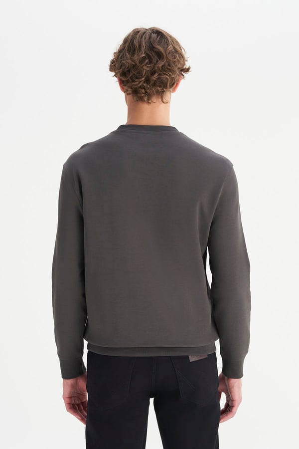 Wrangler Erkek Patch Logo Sweatshirt Gri Erkek Sweatshirt