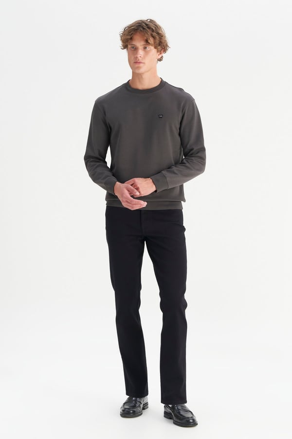 Wrangler Erkek Patch Logo Sweatshirt Gri Erkek Sweatshirt