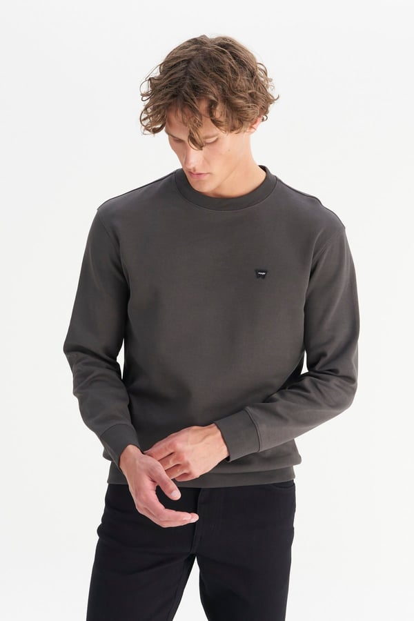 Wrangler Erkek Patch Logo Sweatshirt Gri Erkek Sweatshirt